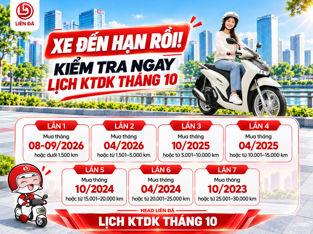 XE ĐẾN HẠN RỒI! KIỂM TRA NGAY LỊCH KTDK THÁNG 10