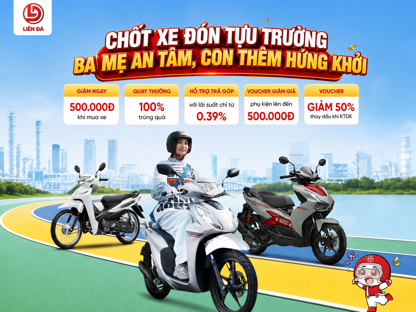 Head Liên Đá Chốt Xe Đón Tựu Trường Ưu Đãi Cực Hời