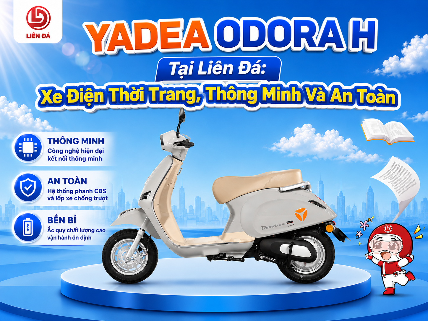 YADEA ODORA H Tại Liên Đá: Xe Điện Thời Trang, Thông Minh Và An Toàn Cho Mọi Hành Trình