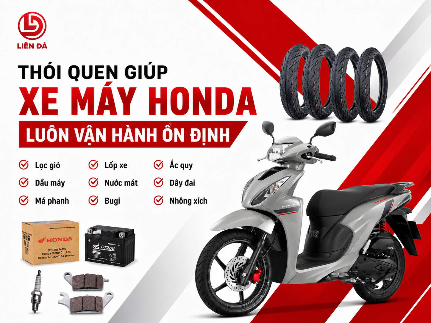 Thói Quen Giúp Xe Máy Honda Luôn Vận Hành Ổn Định Cùng Honda Liên Đá