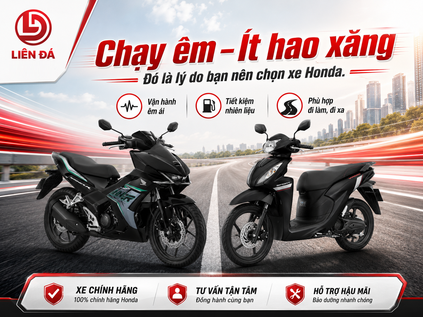 CHẠY ÊM - ÍT HAO XĂNG - ĐÓ LÀ LÝ DO BẠN NÊN CHỌN XE HONDA