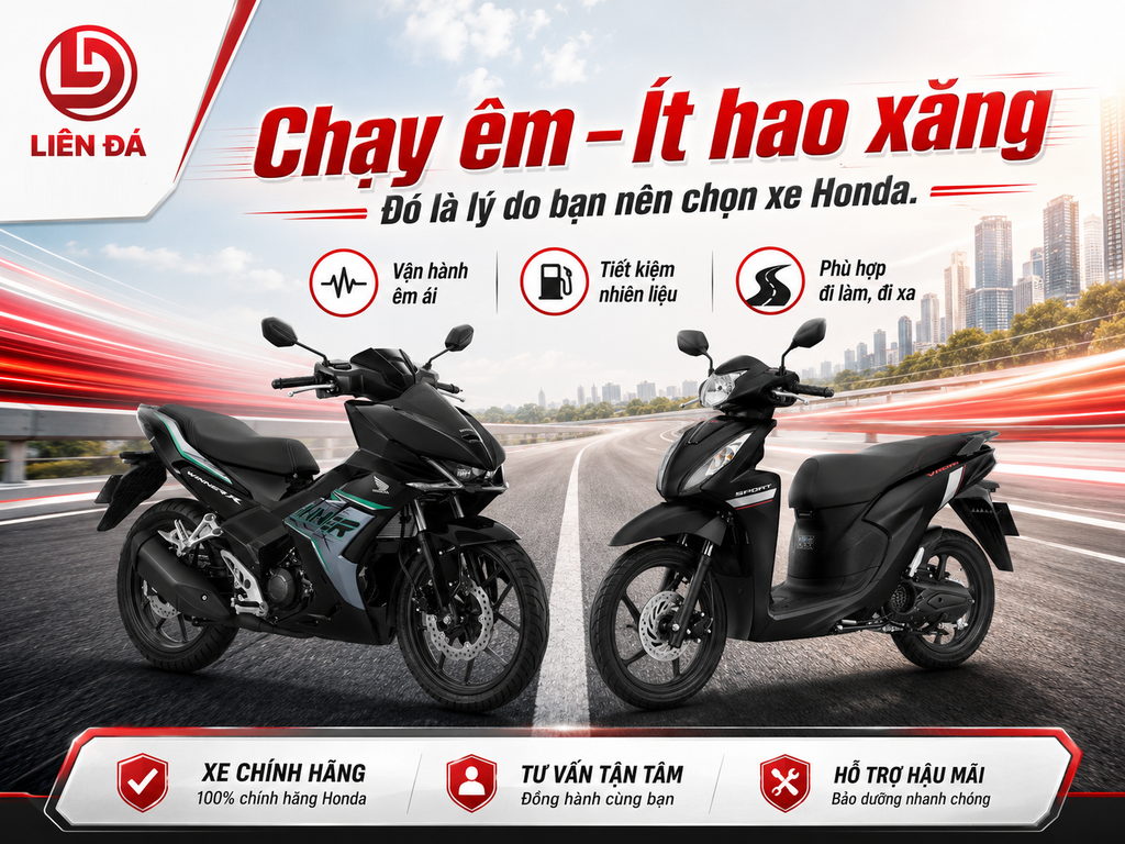 CHẠY ÊM - ÍT HAO XĂNG - ĐÓ LÀ LÝ DO BẠN NÊN CHỌN XE HONDA