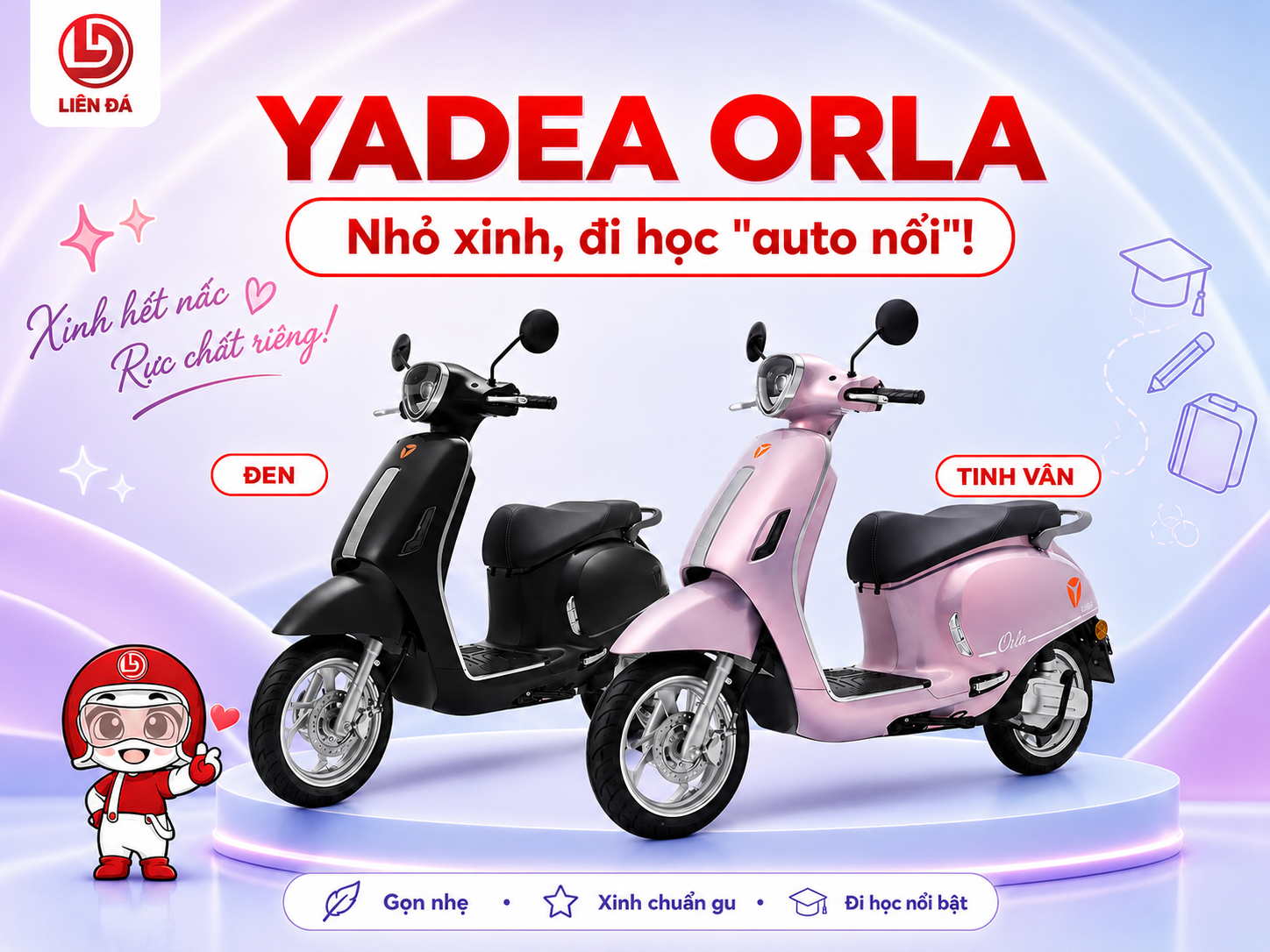 YADEA ORLA - NHỎ XINH, ĐI HỌC “AUTO NỔI” CÙNG LIÊN ĐÁ