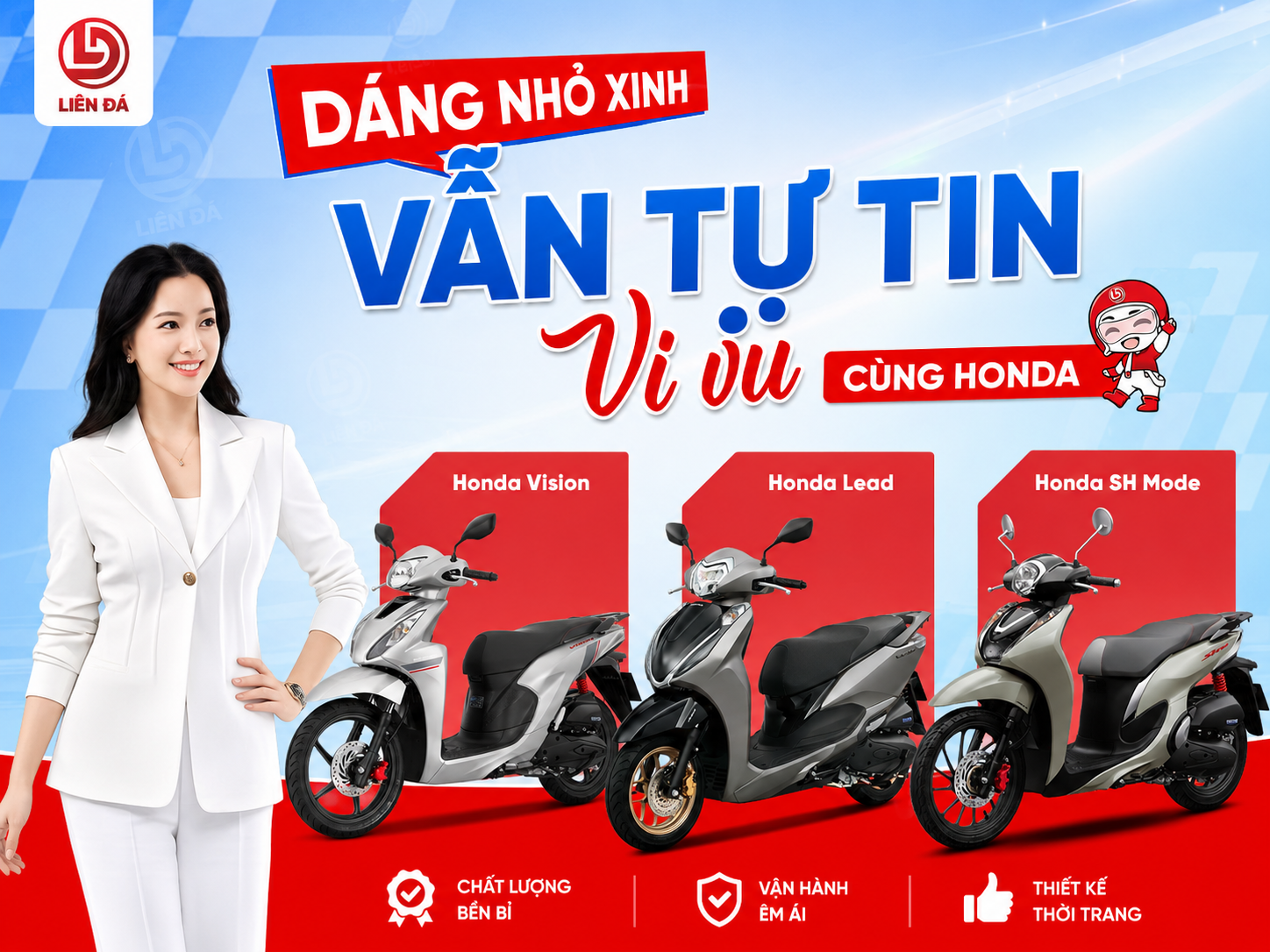 Dáng Nhỏ Xinh Tự Tin Chọn Xe Honda Cùng Honda Liên Đá