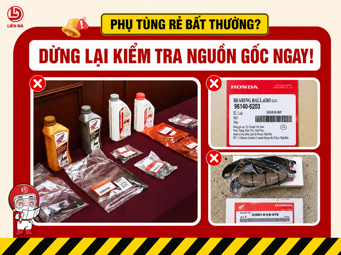 Phụ tùng giá rẻ bất thường? Hãy kiểm tra nguồn gốc trước khi lắp