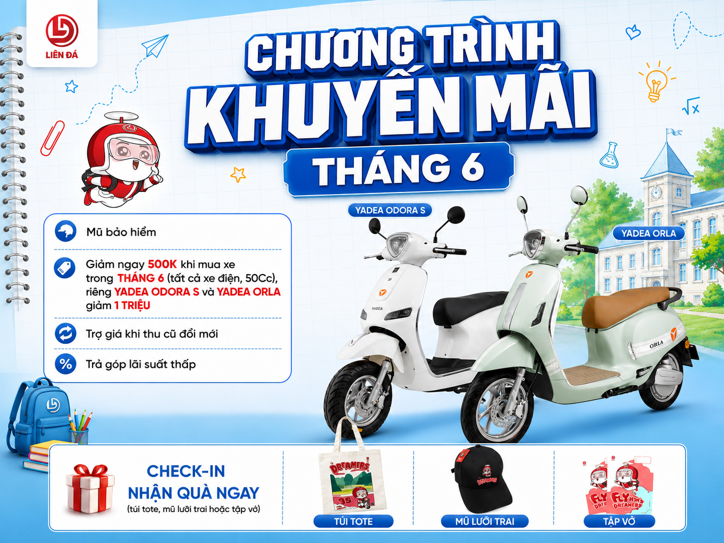Ưu Đãi Tháng 6 Tại Liên Đá Mua Xe Điện, Xe 50cc Nhận Quà Hấp Dẫn