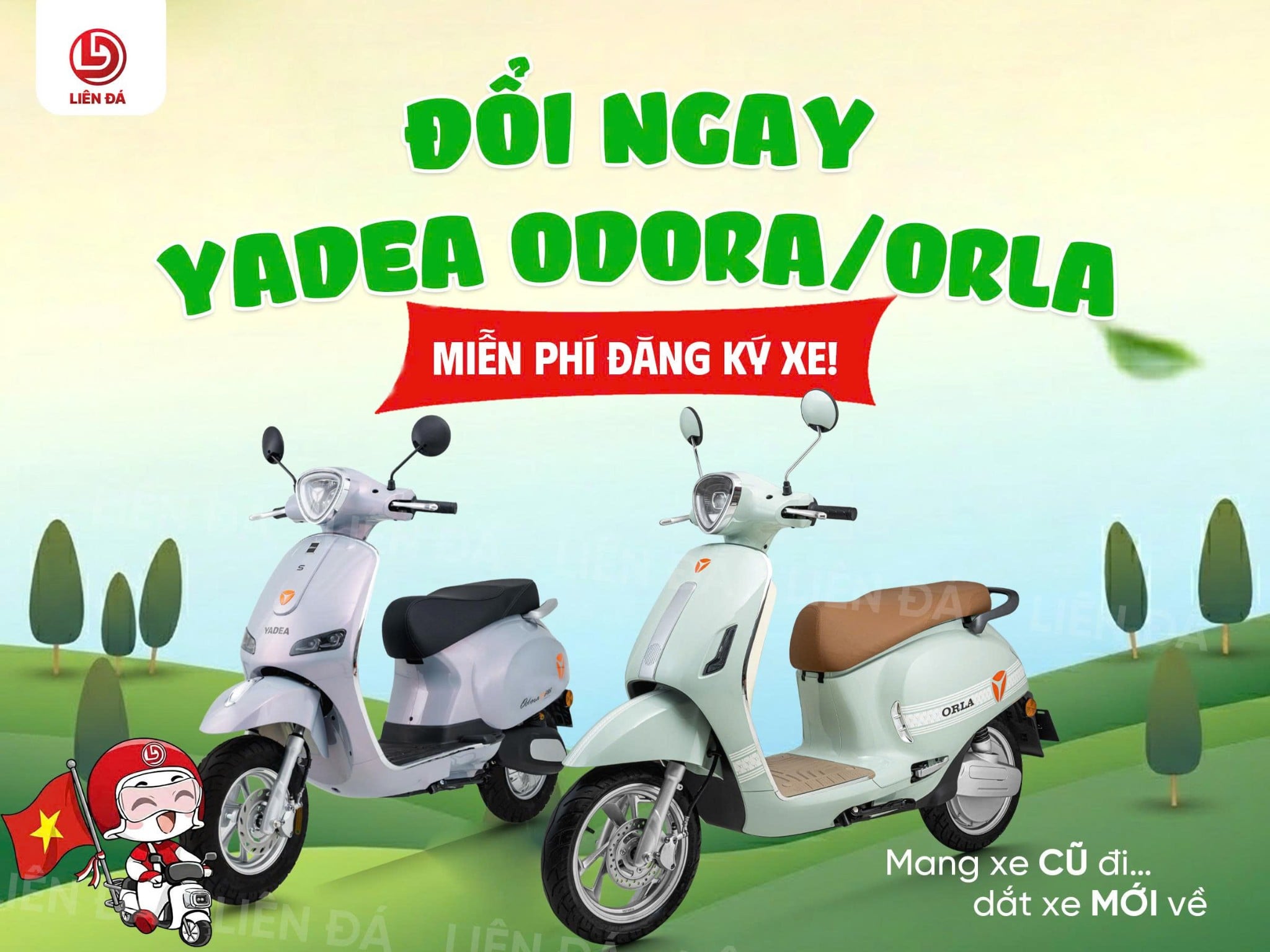 Đổi ngay YaDea Odora/Orla miễn phí đăng ký xe! Mang xe cũ đi… dắt xe mới về