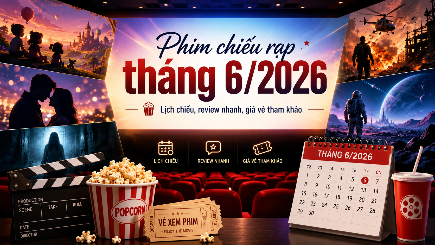 Lịch phát hành phim chiếu rạp tháng 6/2026 đáng chú ý
