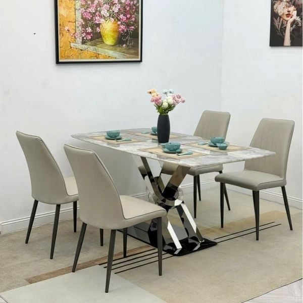 Bộ bàn ăn mặt đá 4 ghế Hera - ADC160