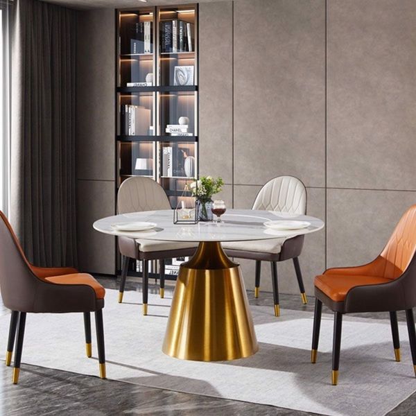 Bàn ăn mặt đá tròn thông minh Jacky - DPBC06