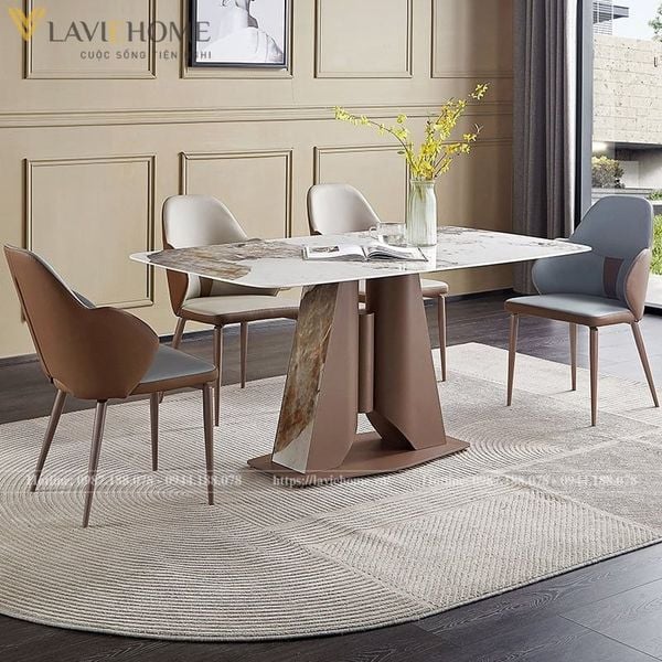 Bộ bàn ăn mặt đá 4 ghế cao cấp Arthur - ACC0038