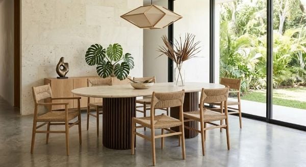 Lưu ý khi đặt bàn ăn 6 ghế mặt đá
