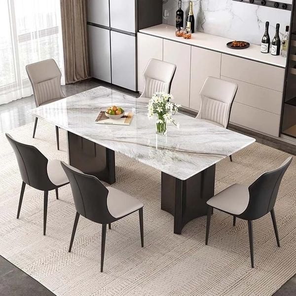 Ưu điểm bàn ăn mặt đá 6 ghế