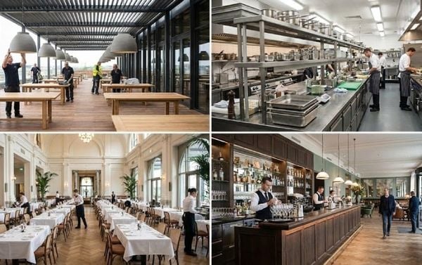 Set up bàn cafe ngoài trời cho nhà hàng