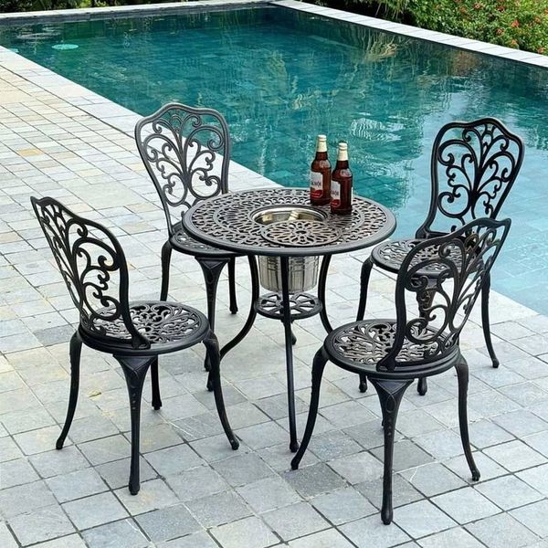 Bộ bàn ghế quán cafe nhôm