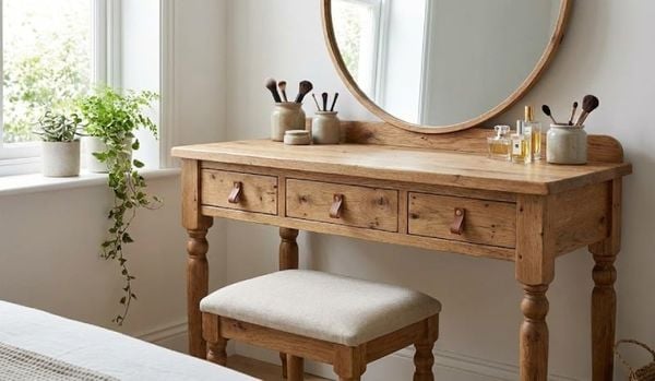 Bàn trang điểm gỗ tự nhiên