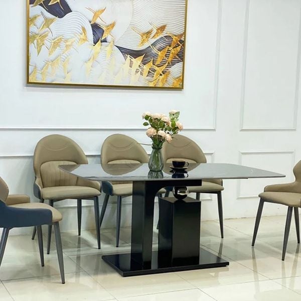 Bộ bàn ăn 6 ghế mặt đá Italic