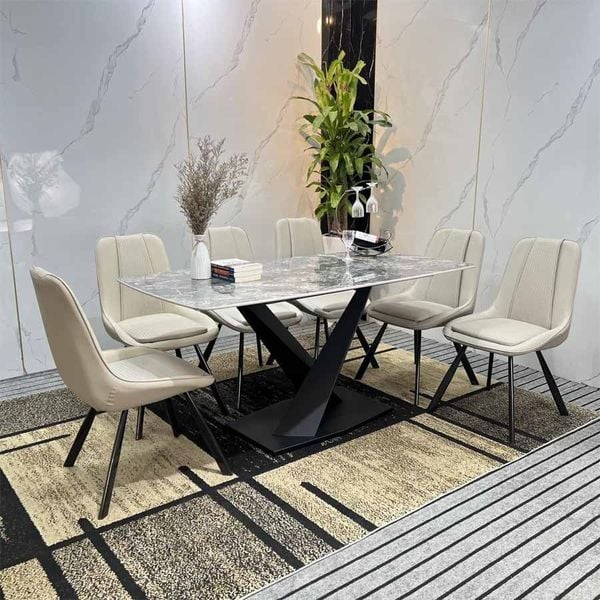 Bộ bàn ăn 6 ghế cao cấp Fiona