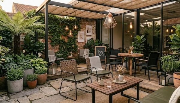 Mô hình decor quán cafe ngoài trời