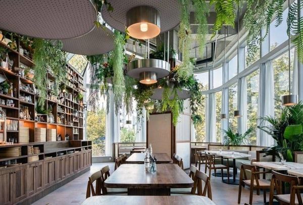 Decor quán cafe ngoài trời phong cách Nhiệt đới