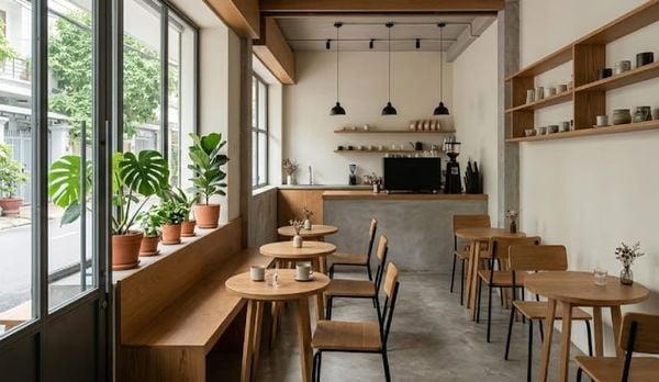 Decor quán cafe nhỏ phong cách Minimalist