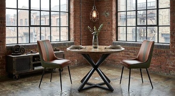 Ghế ăn bọc da chân sắt&nbsp;phong cách Industrial