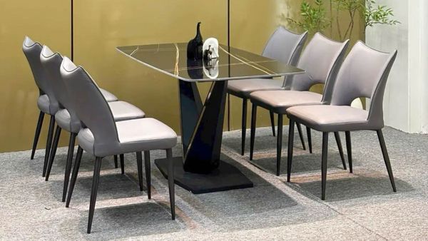 Ghế ăn chân sắt bọc da VNGA02