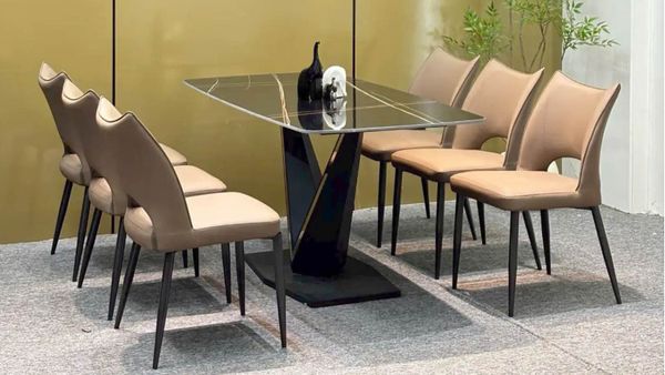 Ghế ăn chân sắt bọc da VNGA02