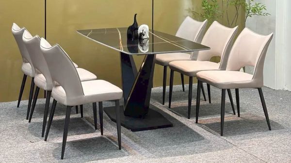 Ghế ăn chân sắt bọc da VNGA02