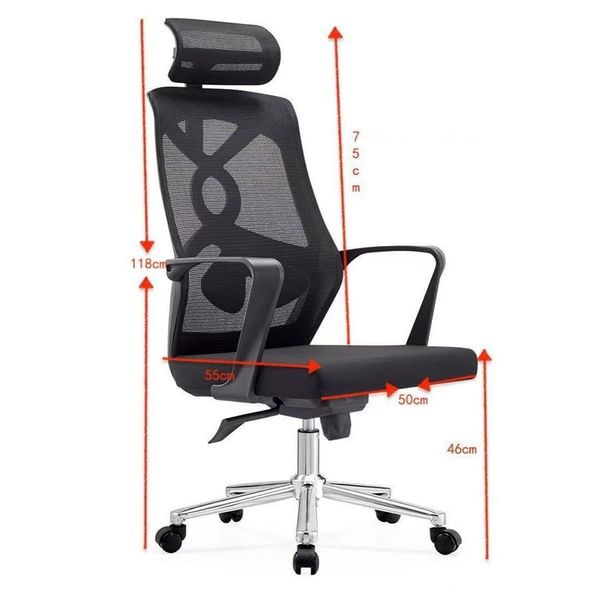 Kích thước ghế lưới xoay văn phòng TKA03