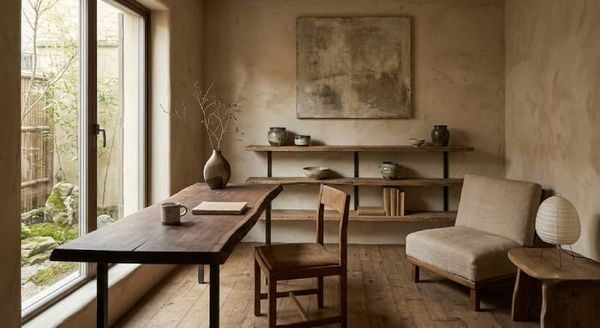 Phòng giám đốc nhỏ đẹp Wabi Sabi