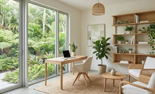 Phòng giám đốc nhỏ đẹp với không gian xanh