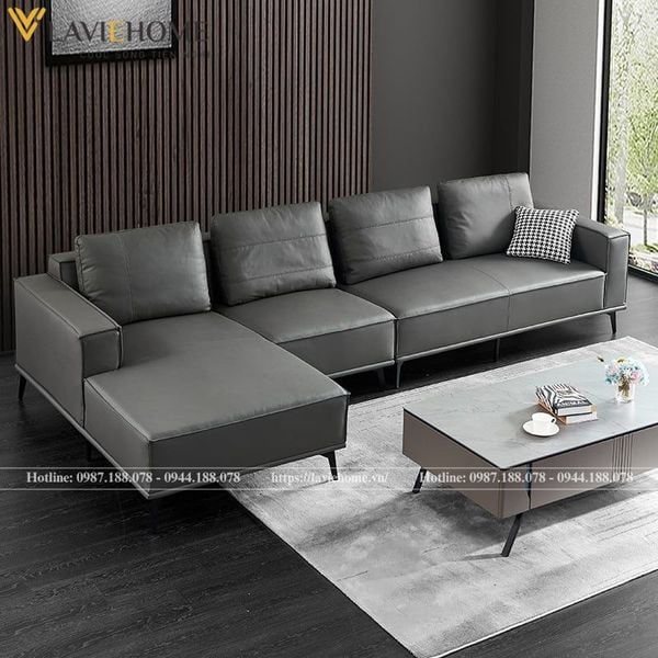 Sofa da hiện đại góc Marci