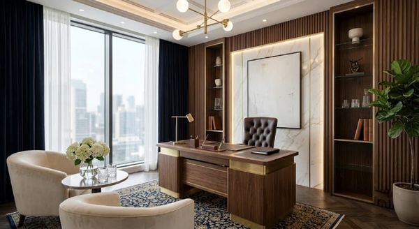 Thiết kế phòng giám đốc 20m2 phong cách Luxury