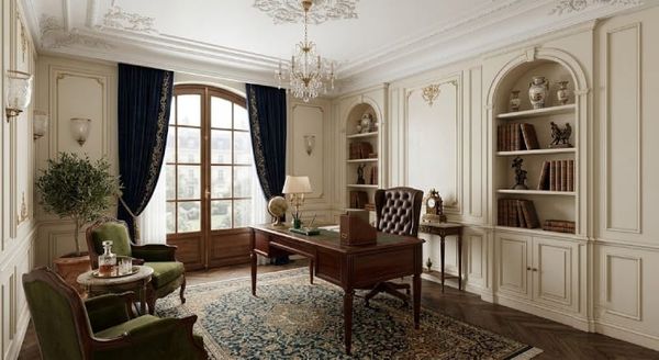 Thiết kế phòng giám đốc 20m2 phong cách tân cổ điển