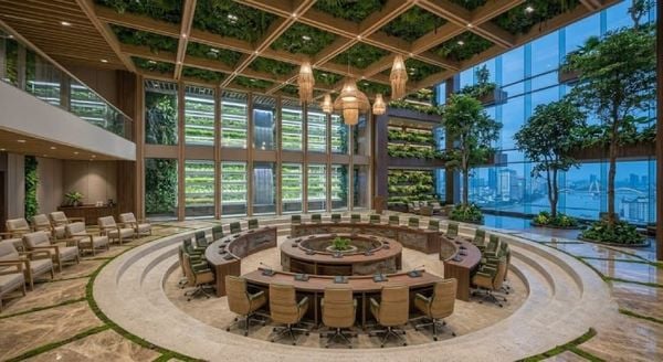 Thiết kế phòng hội nghị phong cách xanh