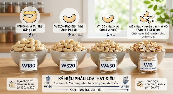 Ký hiệu trên bao bì hạt điều