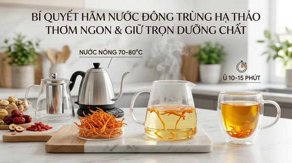 Cách hãm nước đông trùng hạ thảo thơm ngon, không lo mất chất