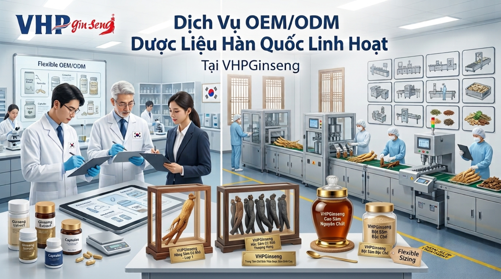 Dịch Vụ OEM/ODM Dược Liệu Hàn Quốc Linh Hoạt Tại VHPGinseng