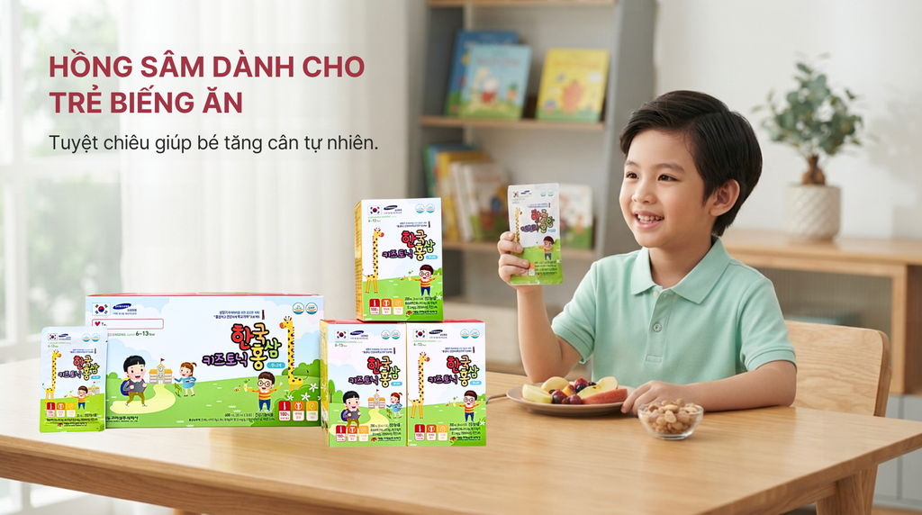 Hồng sâm dành cho trẻ biếng ăn: Tuyệt chiêu giúp bé tăng cân tự nhiên