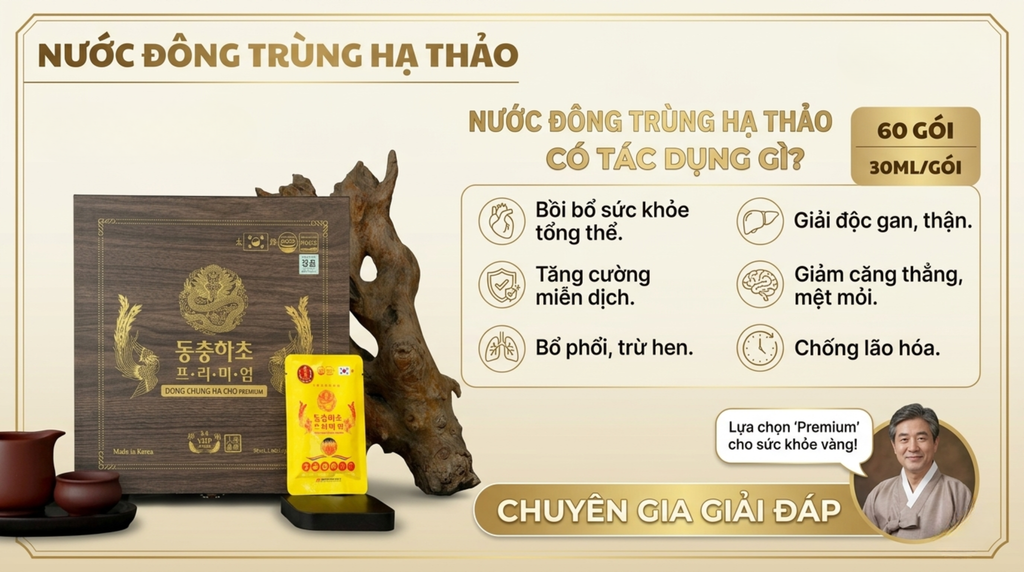 Nước đông trùng hạ thảo có tác dụng gì? Chuyên gia giải đáp