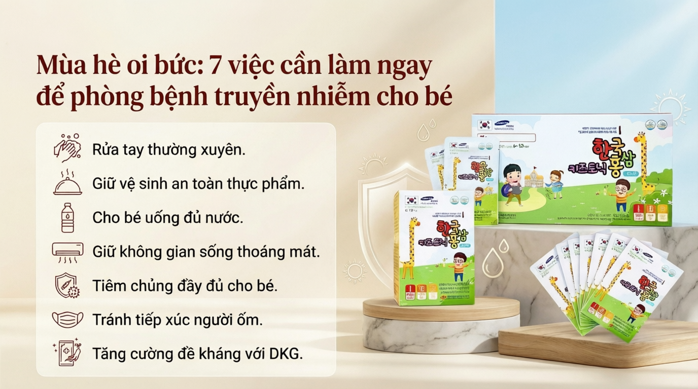 Mùa hè oi bức: 7 việc cần làm ngay để phòng bệnh truyền nhiễm cho bé
