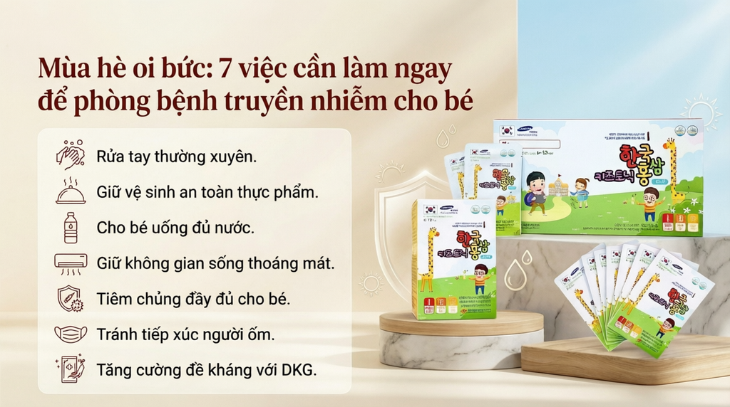 Mùa hè oi bức: 7 việc cần làm ngay để phòng bệnh truyền nhiễm cho bé