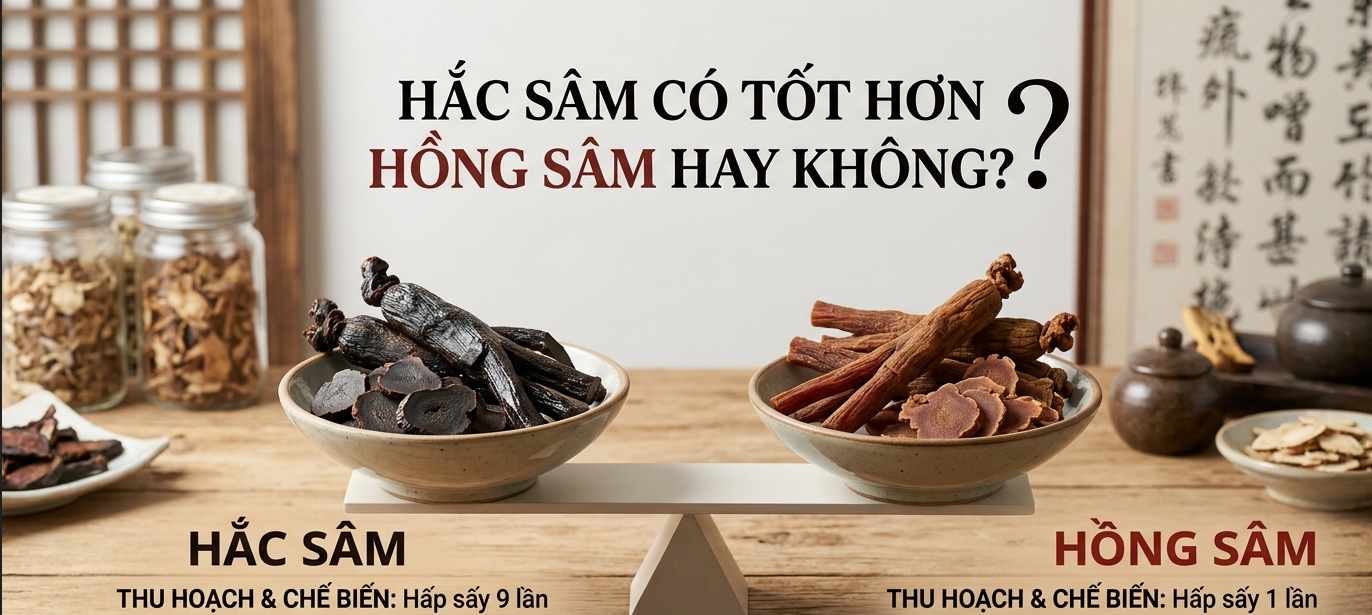 Phân biệt hồng sâm và hắc sâm