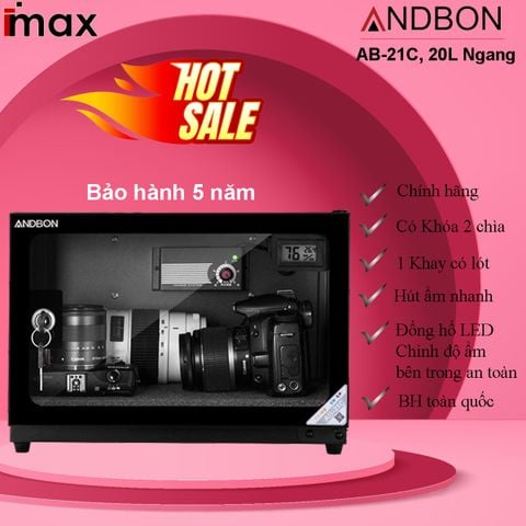Tủ chống ẩm Andbon AB-21C, tủ dung tích ngang bé nhất, hiệu quả sử dụng tuyệt đỉnh