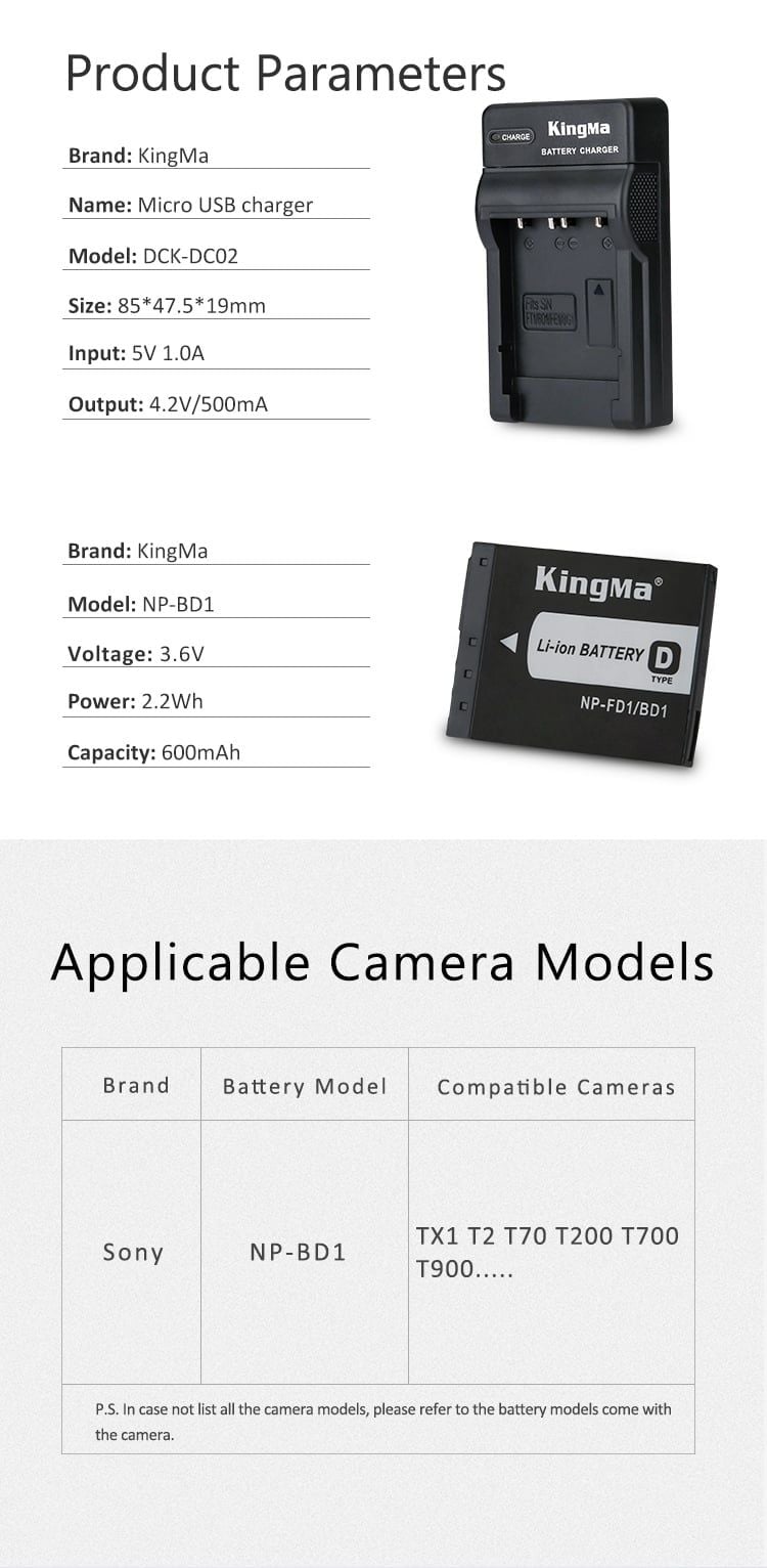 Pin sạc Kingma NP-BD1