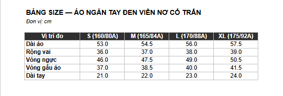 Áo Đen Ngắn Tay Viền Cổ Nơ Trắng Chester Charles