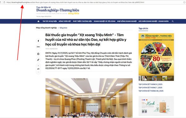 Cảm ơn báo TẠP CHÍ DOANH NGHIỆP VÀ THƯƠNG HIỆU đã ủng hộ Triệu Minh chúng tôi!