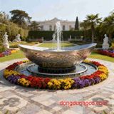 Đài phun nước Inox hình thuyền may mắn