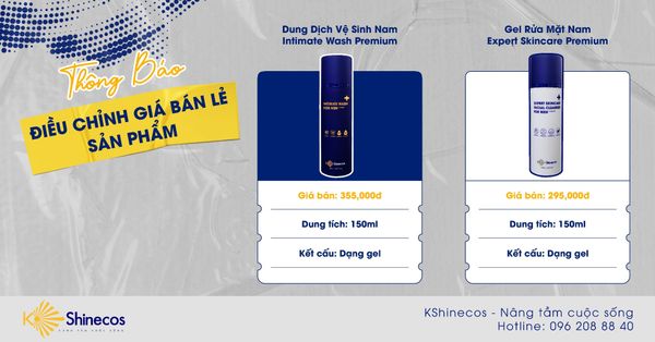 THÔNG BÁO ĐIỀU CHỈNH GIÁ BÁN SẢN PHẨM KSHINECOS